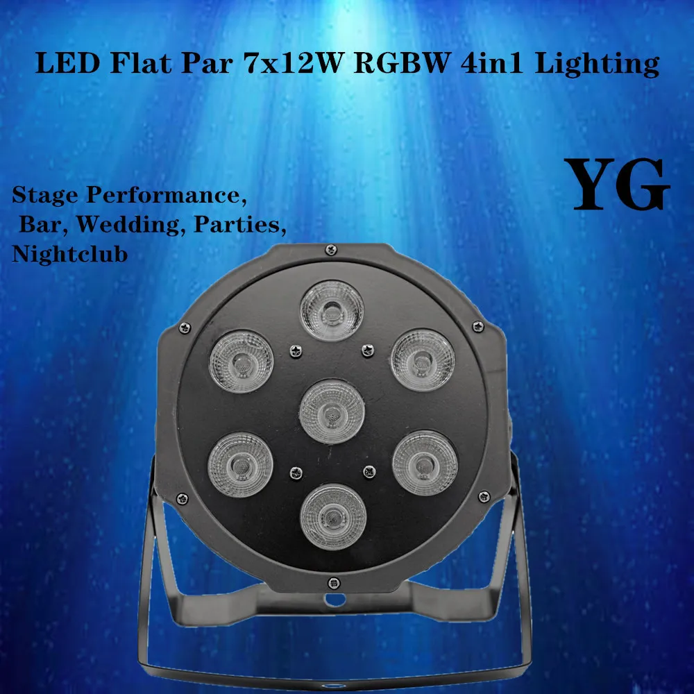 LED Flat Wash Par 7x12W RGBW светильник в 1 Light ing DMX512 сценический эффект освещение для диджея
