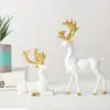 2Pcs Christmas Reindeer Figurines Nordic Style Small Resin Sitting Standing Deer Statues for Home Office Décor Synthetic Resin ► Photo 2/6