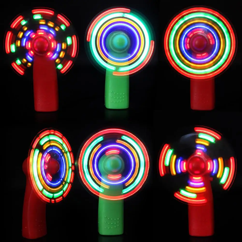 

LED Glow Handheld Fan Mini Handheld Electric Cooling Fan 4 Color Changing LED Light Concert Props For Led Party supplies