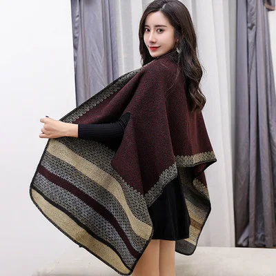 style 6 Новинка, роскошный брендовый женский зимний шарф, теплая шаль, женское Клетчатое одеяло, вязанное кашемировое пончо, накидки для женщин, echarpe - Цвет: style 6