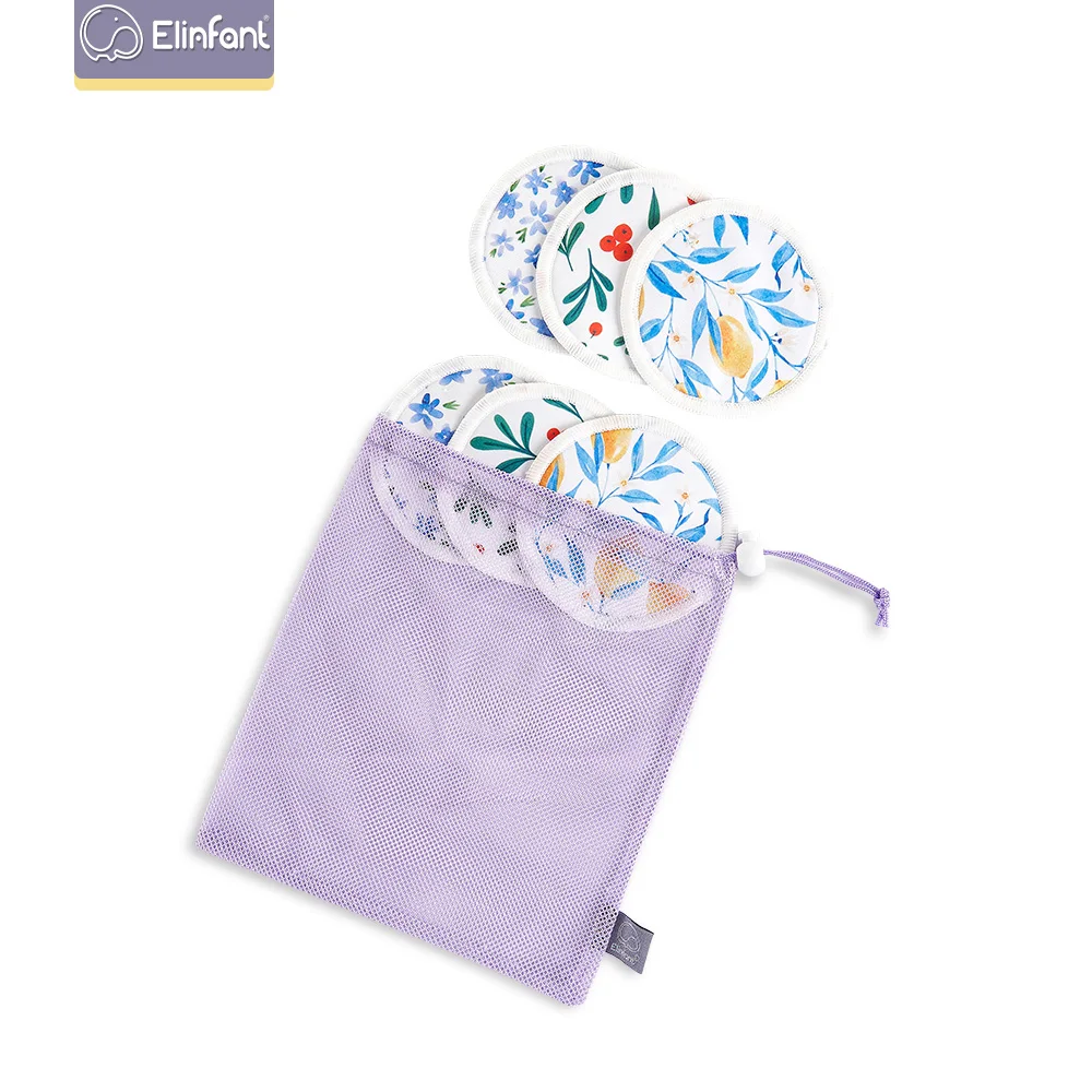 Elinfant 6pc Bamboo Breast Pad Nursing Pads For Mum Waterproof Washable