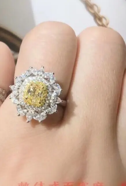 SR003 Одежда высшего качества Классический 1 карат, Подушка Cut NSCD синтетические кольцо с камнем SR003 Одежда высшего качества Классический 1 карат, Подушка Cut NSCD синтетические кольцо с камнем