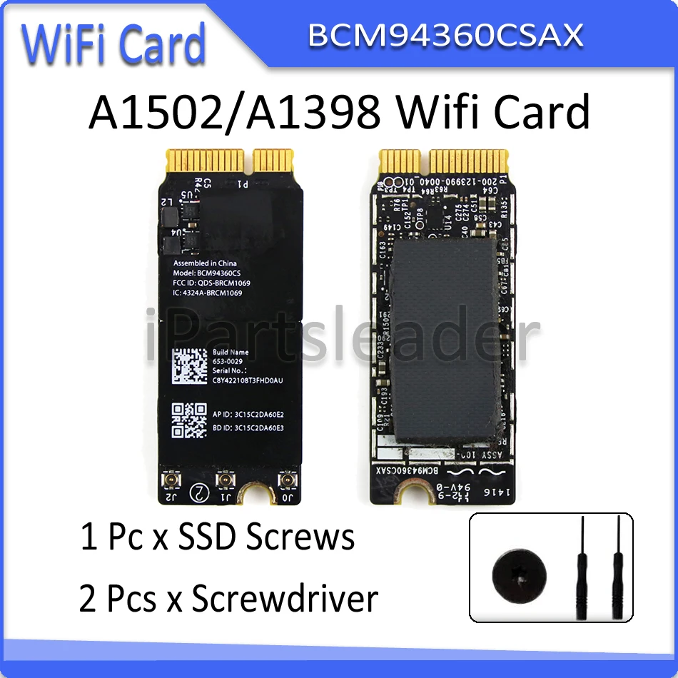 Wi-Fi-карта для Macbook Pro A1425 A1502 A1398 BCM94360CS BCM94360CSAX 802.11ac BT4.0 2012-2015 | Компьютеры и офис