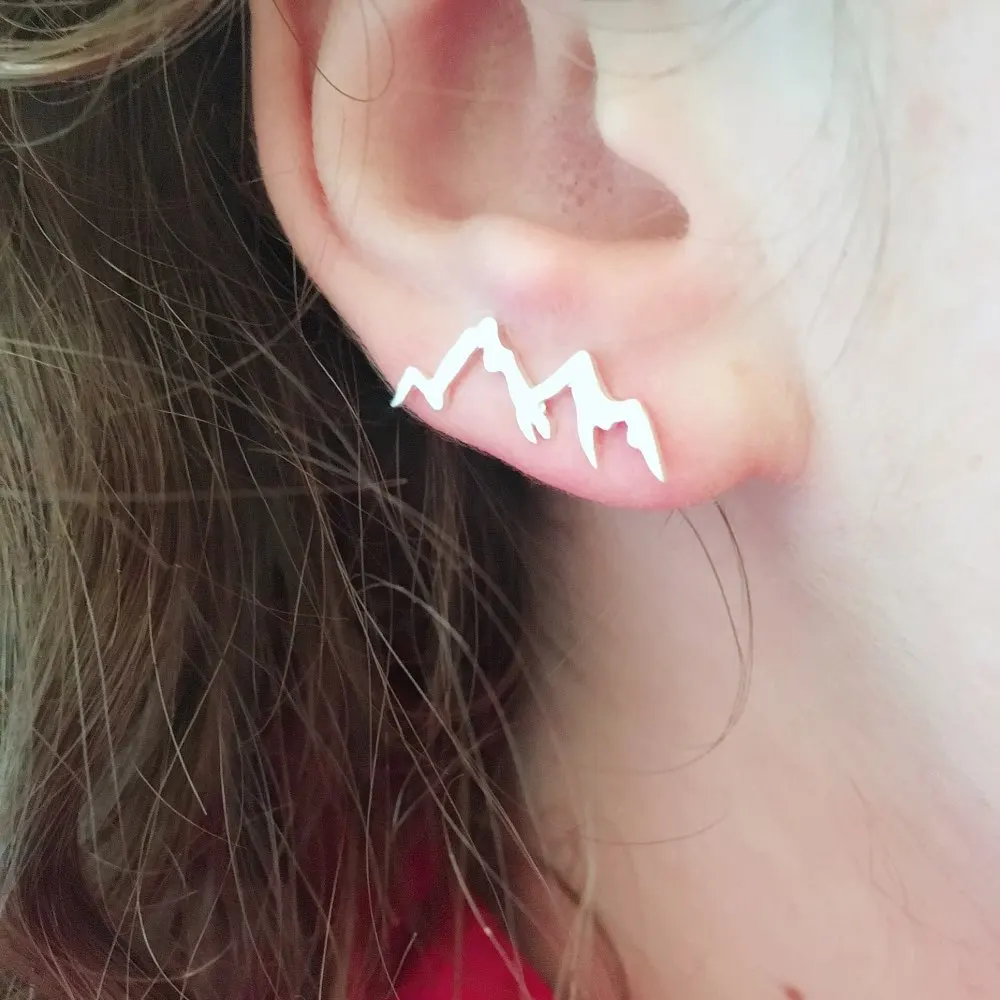 SMJEL Bohemian Vintage Earrings Jewelry Leaf Geometric Round Stud Earrings for Women Simple Bar Leaf Earing Ear Climber Girls - Окраска металла: 281