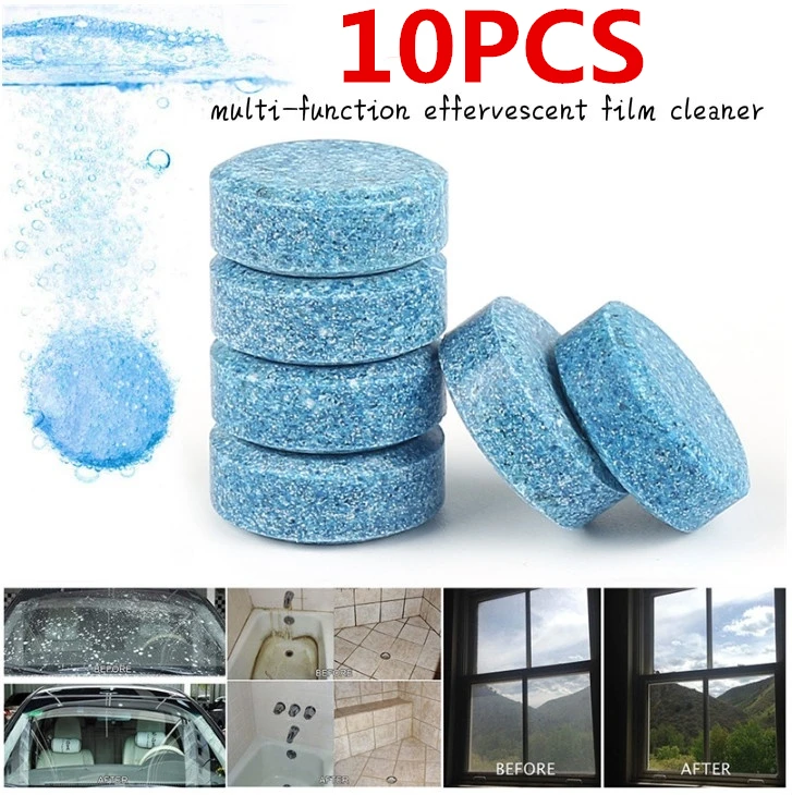 

10pcs Condensed Effervescent Tablet Wiper Car Windshield Glass Washer Solid Wiper Concentrated Super Conventional Cleaner Tablet