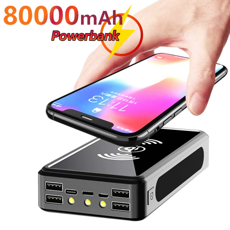12v power bank QI Solar 80000mAh Power Bank Wireless Fast Charger Outdoor Portable Power Bank External Battery for Xiaomi Samsung IPhone samsung battery pack