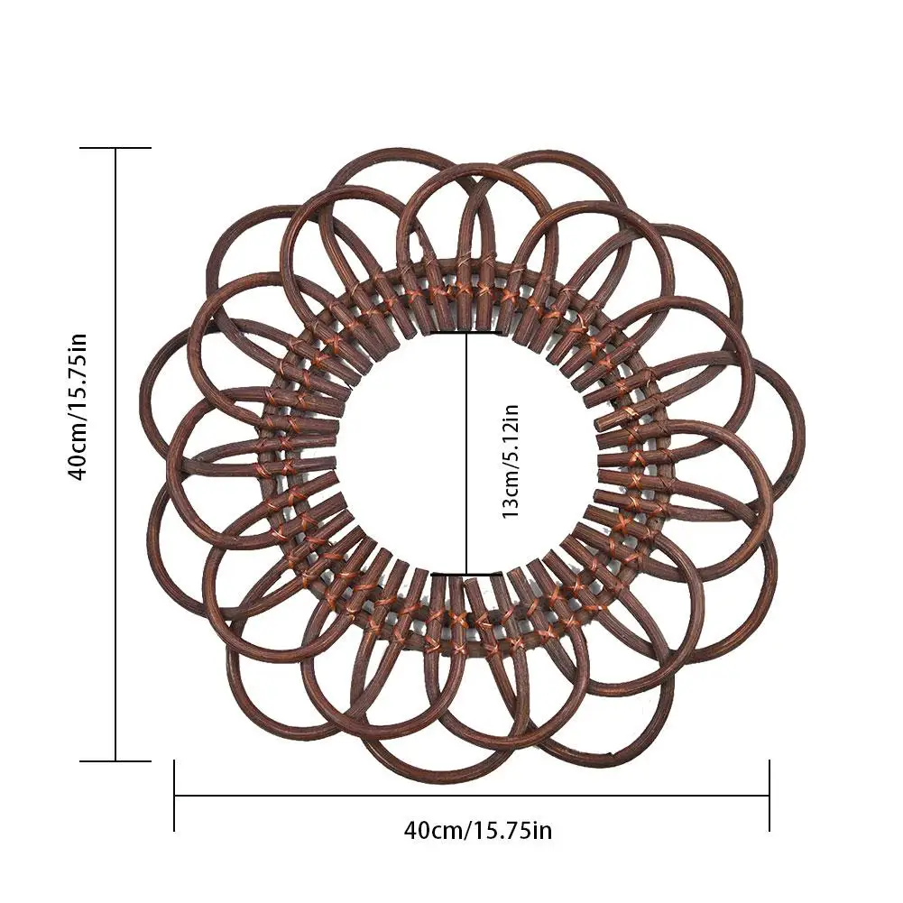 Креативный богемский стиль натуральная лоза зеркало ручной работы рамка гостиная стена на стене круглая рамка для зеркала