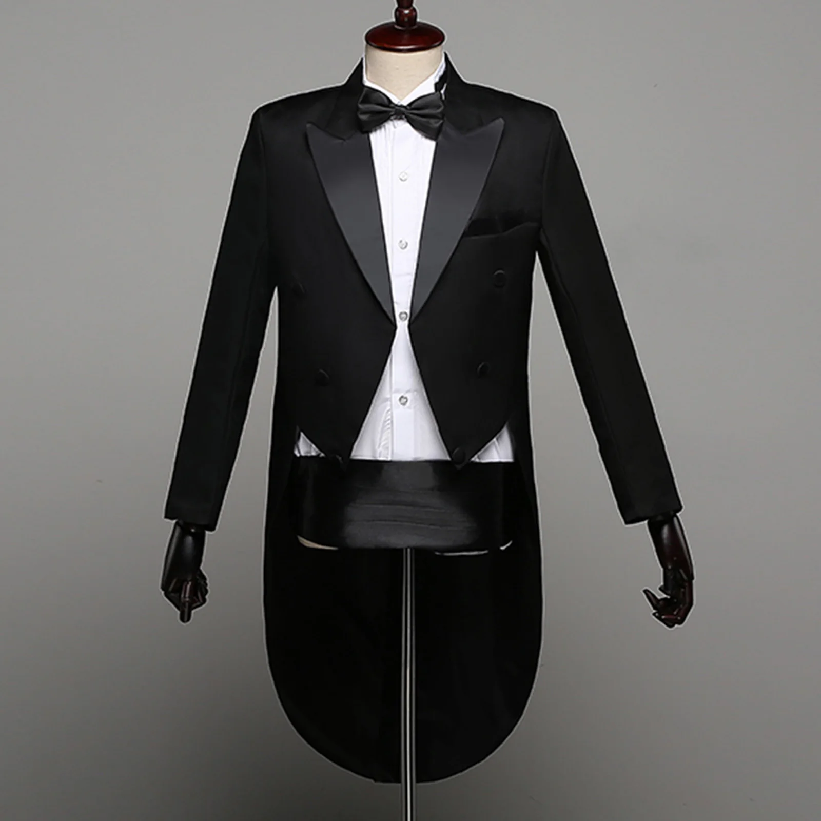 Mens Blazer 4Pcs Men's Tailcoat Tuxedo Suit Blazer