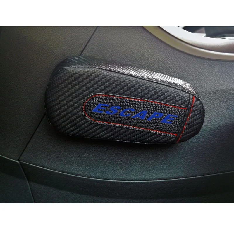 Автомобильный Стайлинг для Ford Escape, 1 шт., углеродное волокно, кожа, подушка для ног, наколенник, подлокотник, Накладка для интерьера, автомобильные аксессуары