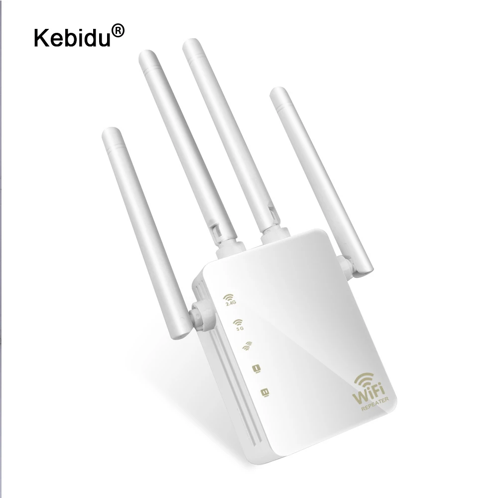 Kebidu 2 4G/5G Беспроводной Wi Fi ретранслятор двухдиапазонный AC 1200 Мбит/с 4 антенны