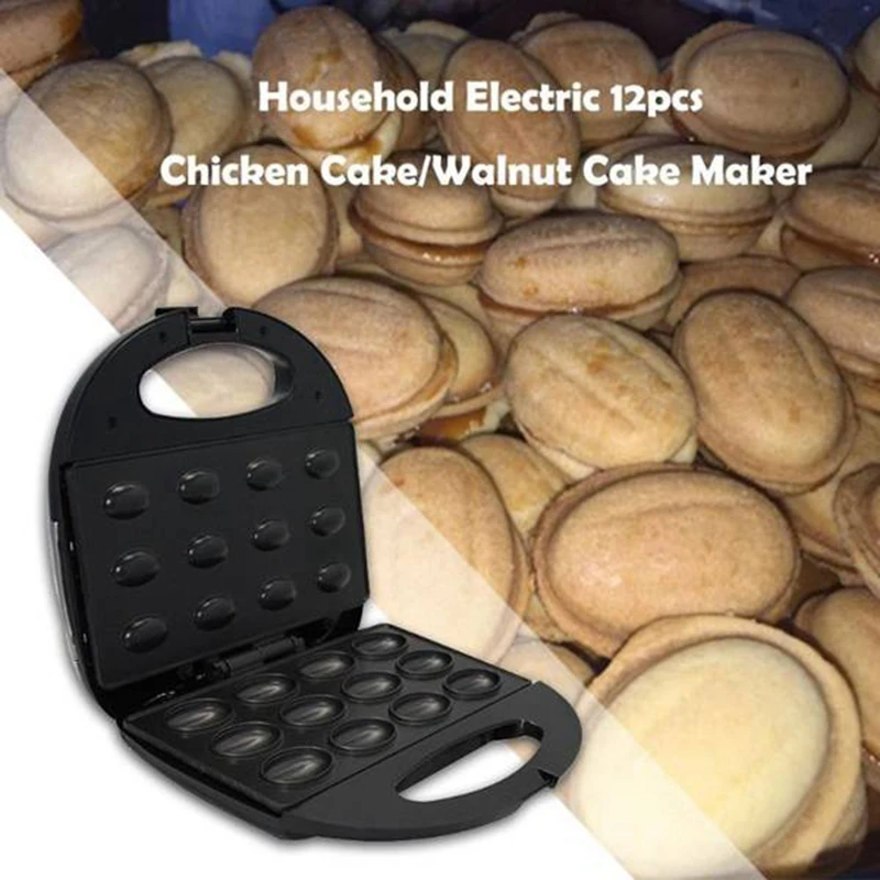 Electric Walnut Cake Maker Automatic Mini Nut Waffle Bread Machine Sandwich Iron Toaster Baking Breakfast Pan Oven AU Plug