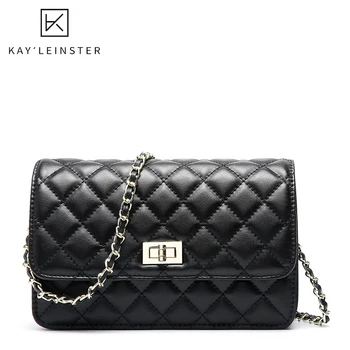 

Famous Brand Genuine Leather Women Crossbody Bag Small Flap Casual Ladies Shoulder Bags Luxury Diamond Lattice Female Bag sac