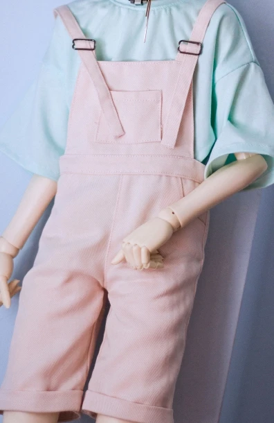 overalls and T shirt BJD брюки на подтяжках розовые наряды для 1/3 SD 60 см 2" 1/4 Tall SD17 Uncle BJD doll MSD DK DZ AOD DD Doll HEDUOEP - Цвет: overalls and T shirt