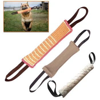 

Hot Sales 1 Pcs Dog Tug Toy Bite Pillow Strong Pull Toy Dog Training with 2 Rope Handles DNJ998