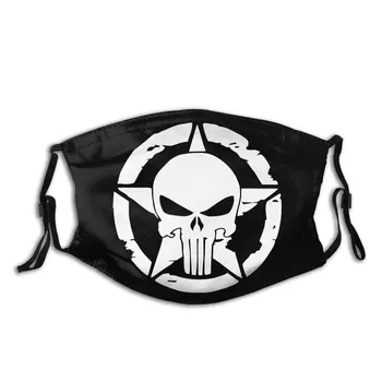 

Punisher Skull Reusable Mouth Face Mask Pattern Streetwear Anti Dust Protection Cover Mouth Muffle with Filters