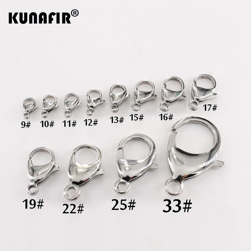 KUNAFIR good polishing 9#-33# 304 stainless steel lobster clasp fashion jewelry accessories parts - Good Quality ZSP266