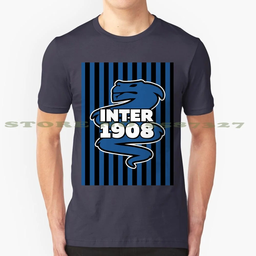 "Biscione" 1908 Estate Divertente Maglietta Per Uomo Donna Milano Calcio Blu Italia Nero Calcio Inter
