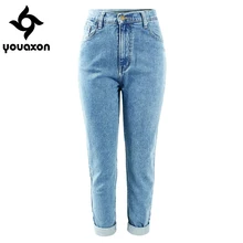 1886, Youaxon, хлопок, Ретро стиль, высокая талия, джинсы для мам, женские, синие, черные, джинсовые штаны, бойфренд, джинсы для женщин