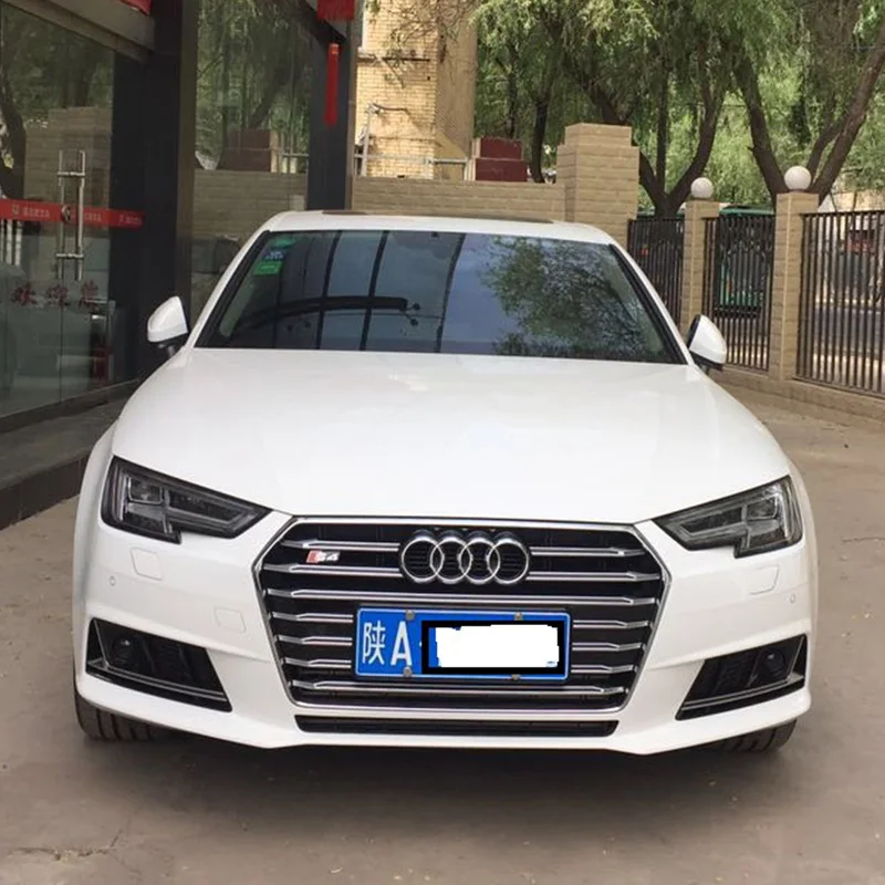 Для нового Audi A4 B9 S4 стильная хромированная эмблема черный Передний бампер сетка