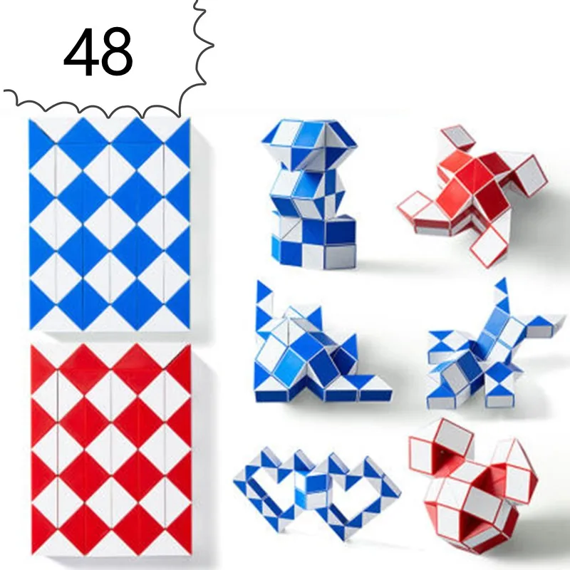 Лучшие продажи Магическая линейка 24/36/48 блоки сегмент Куб DIY головоломки творческая развивающие игрушки подарок полезно для занятий мозга - Цвет: 48
