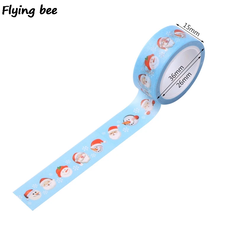 Flyingbee 15 мм X 5 м Санта Клаус васи лента бумага DIY декоративная Рождественская клейкая лента, Канцелярия маскировки Ленточные принадлежности X0478