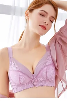

2020 new Spring and Autumn New Underwear Lace Slim No Sponge No Ring Bra Big Chest Small Artifact Fat M200 Kinds