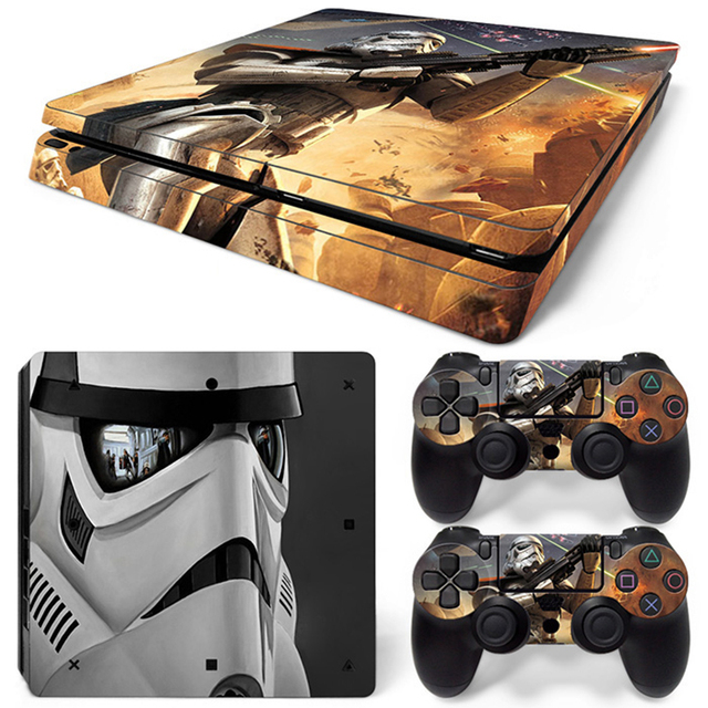 Wars Darth Vader Sticker Cover Wrap Protector Skin For Sony PS4 Slim Console & 2PCS Controller Skin Decal For PS4 Slim