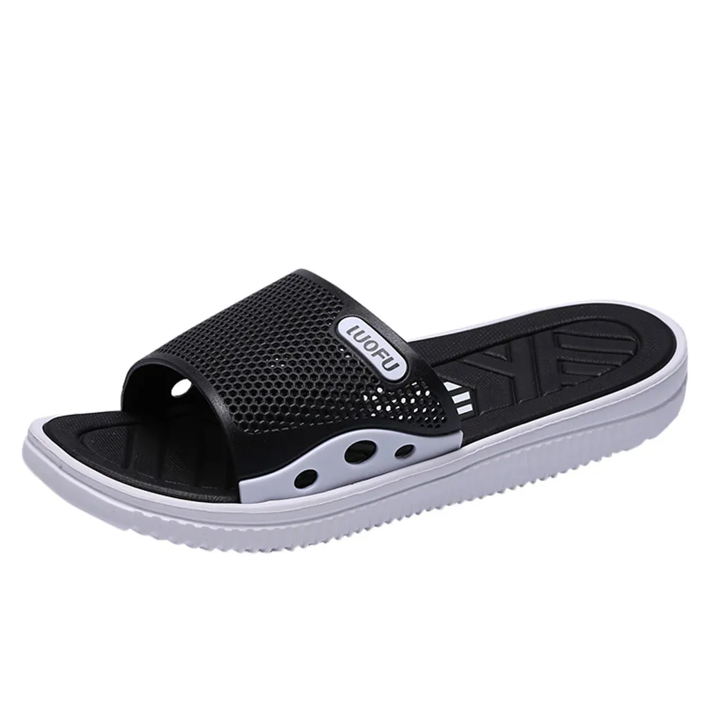 

mens slippers funny Men's Fashion Casual Summer Outdoor Anti-skidding Beach Shoes Home Slippers big size Tide Slippers тапочки