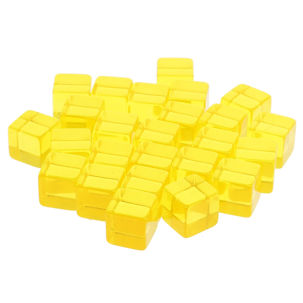 25 штук D6 шесть сторонних прозрачные пустые кубики настольная игра