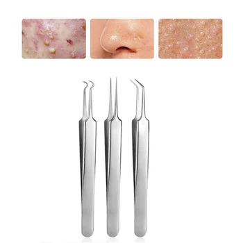 

3pcs/set The High Quality Blackhead Tweezers Blackhead Blemish Removers Blemish Acne Pimple Extractor Face Skin Care Tool