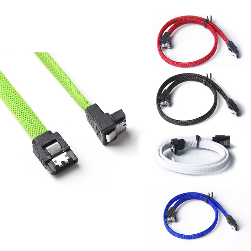50 см SATA 3 0 III SATA3 7pin кабель для передачи данных правый угол 6 ГБ/сек. SSD Кабели HDD