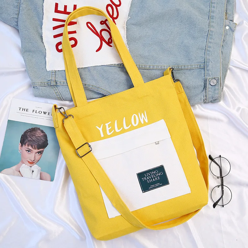 Осенняя новая стильная Холщовая Сумка в Корейском стиле, женская сумка через плечо, простая креативная сумка для студентов, школьная сумка