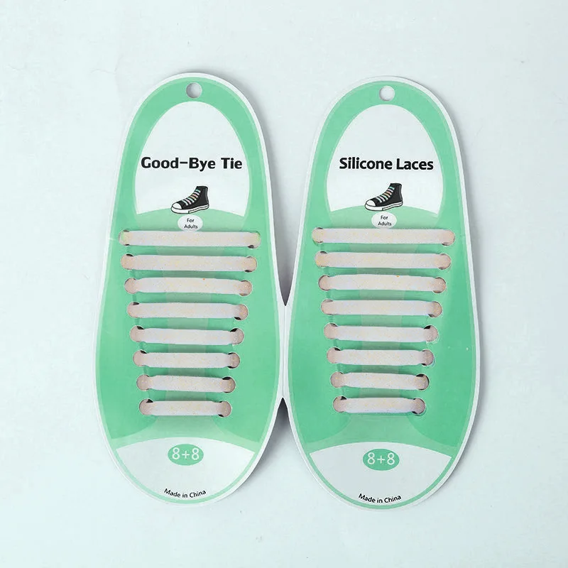 16Pcs/Set Silicone Shoe Laces Fashion Boy Girl Women Elastic No Tie Shoelace All Sneakers Fit Strap Shoelaces
