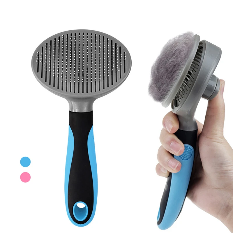 

Pet Cat Comb Self Cleaning Hair Brush Professional Grooming Beauty Slicker Anti Slip Brush for Dog Cats Short Long Hair Remover