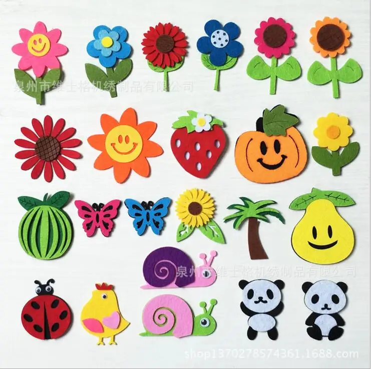 1 set 22pcs 22 шт./лот, креативный нетканый патч для детей, ручная работа, лепестки, животный узор, Детские нашивки, шитье, сделай сам, товары для рукоделия - Цвет: 1 set 22pcs