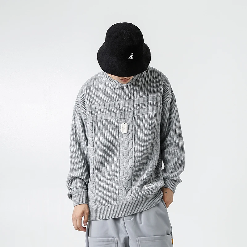 

2019 Autumn And Winter Men's New Casual Solid Color Round Neck Sweater Men Loose Temperament Trend Cotton Thickening