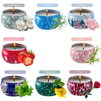 

8pcs Christmas Natural Soy Wax Scented Candle Fragrance Aromatherapy Candles