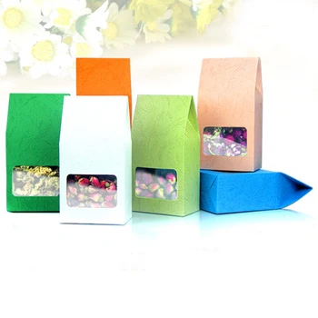 

Kraft Stand Up Paper Box with Window, Food,Candy Package Paper Box 50pcs/lot