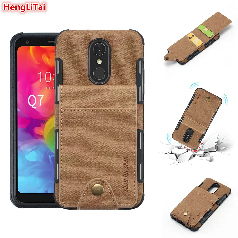 

HengLiTai Denim Pattern Wallet Case For LG Stylo 4/Q7 Multi Card Holders Case Cover Phone Shells