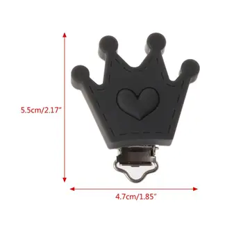 

Baby Baby Pacifier Clip Soother Teether Crown Shape Silicone Safe Holder Saliva Towel Support Anti Fall Newborn Infant Feeding
