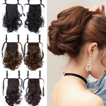 

LUPU Short Curly Ponytails With Drawstring Synthetic Fake Hair Extensions Clip In Little Pony Tail Heat Resistant for Women