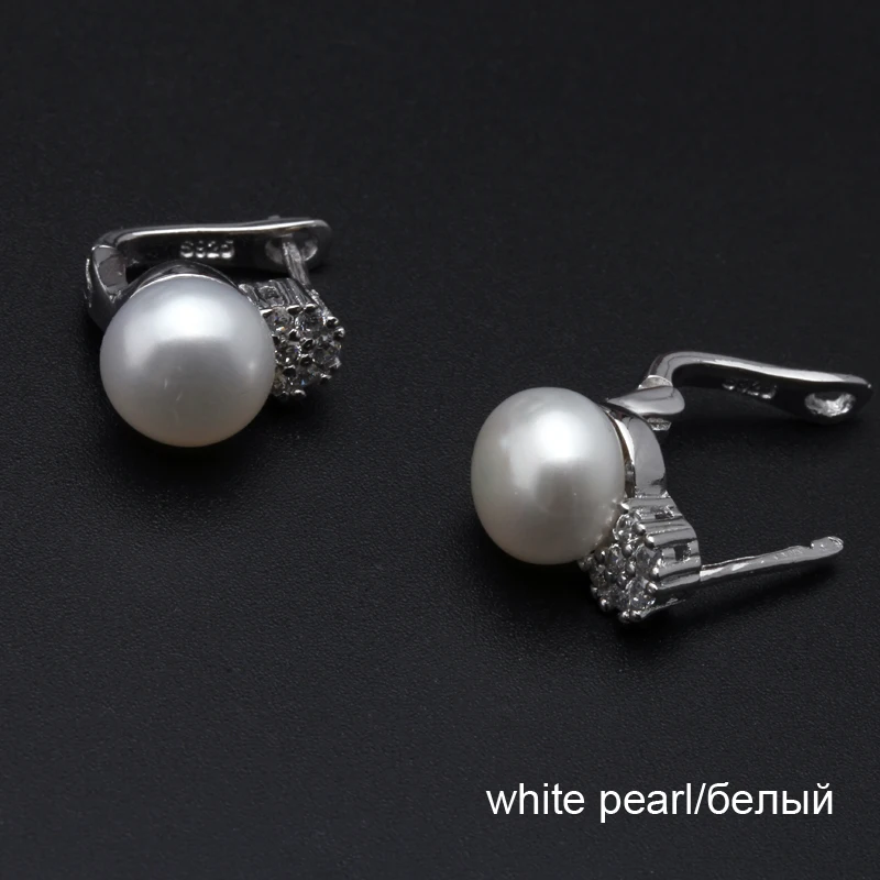 white pearl Earrings Модный натуральный пресноводный черный жемчуг зажим для ушей амулеты сережки Бохо для женщин свадебный подарок - Цвет камня: white pearl Earrings
