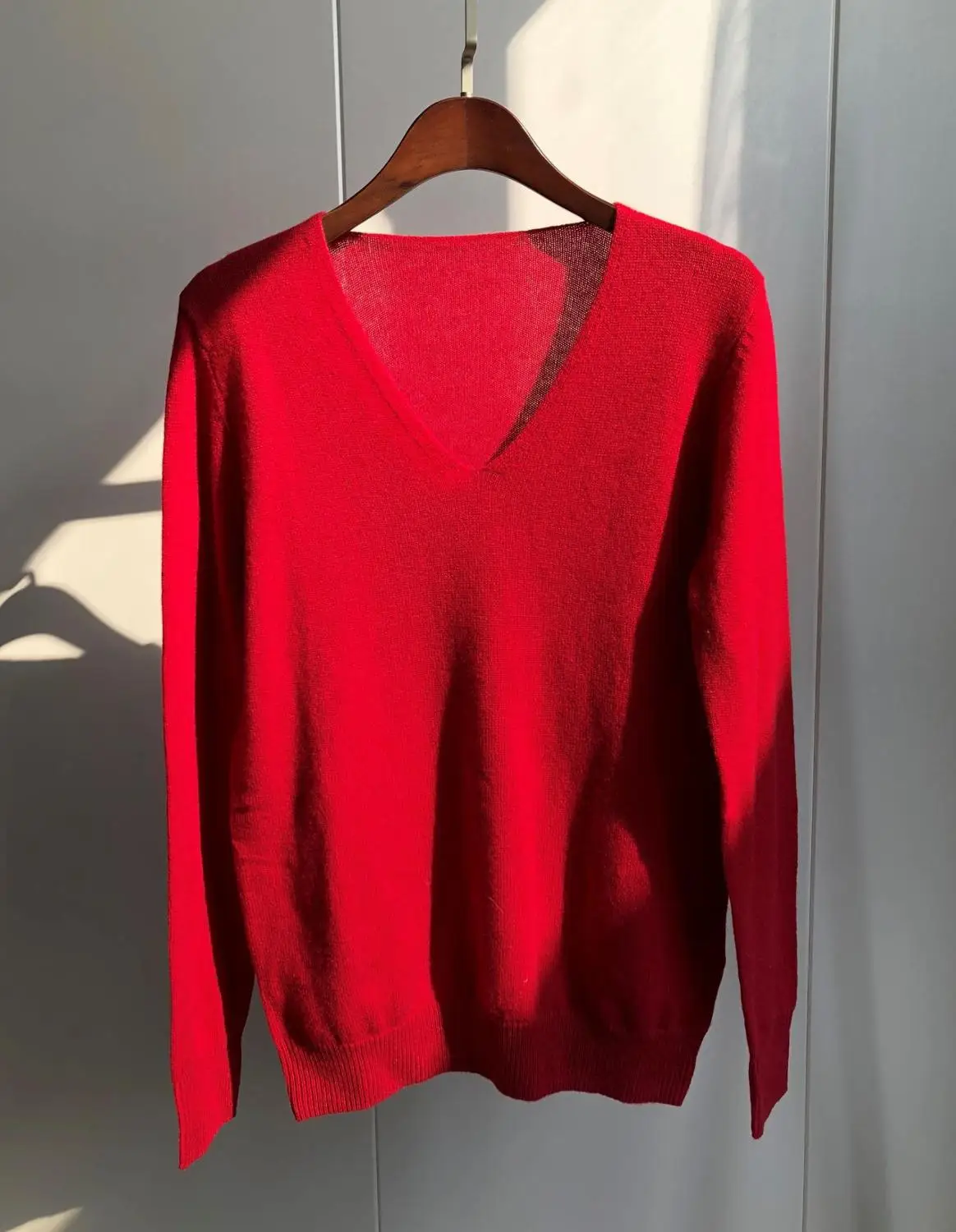 Red Однотонная трикотажная одежда; 7 цветов; топы с длинными рукавами; осенний вязаный пуловер; свитер - Цвет: Red