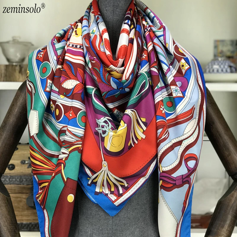 100% Twill Silk Square Scarf Scarves For Women TWIC-40156 