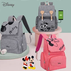 Disney – sac à dos à couches Usb pour maman, sacoche de maternité étanche pour bébé, grande capacité, organisateur, crochet, lien, poussette 