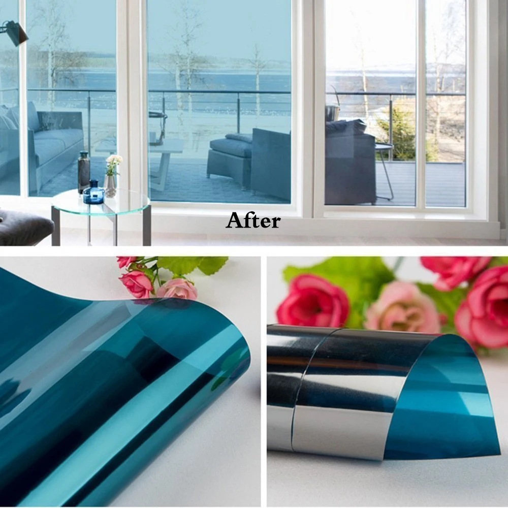 Length 7 m Waterproof Window Film One Way Mirror Silver Insulation Stickers UV Rejection Privacy Window Tint Home Decoration