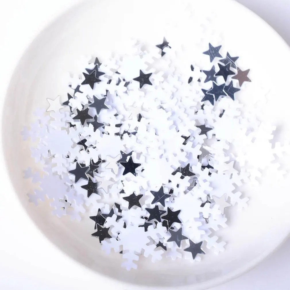 

Universal Throw Confetti Christmas Snowflake Confetti For Wedding Mixed Size Five-Pointed Star Confetti Home Decor