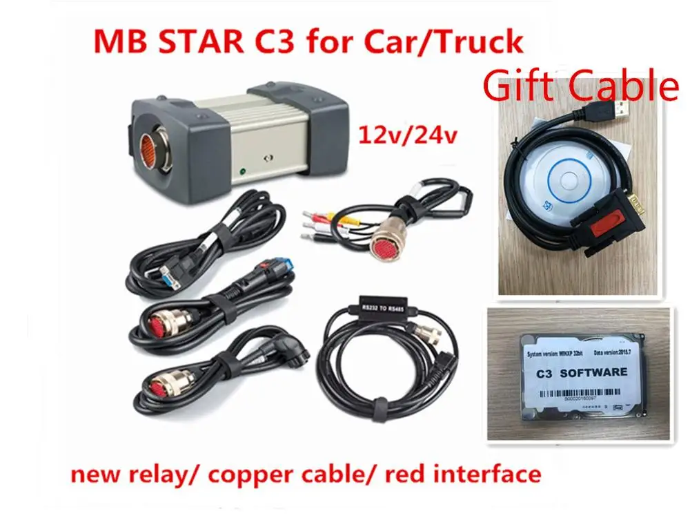 Модель mb star Diagnosis C3 мультиплексор тестер sd контакт с mb star c3 hdd x-запись последняя версия OBD2 сканер с подарочным кабелем