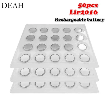 

50PCS 3.6V LIR2016 LIR 2016 lithium rechargeable battery for remote control watch computer motherboard button cell CR2016