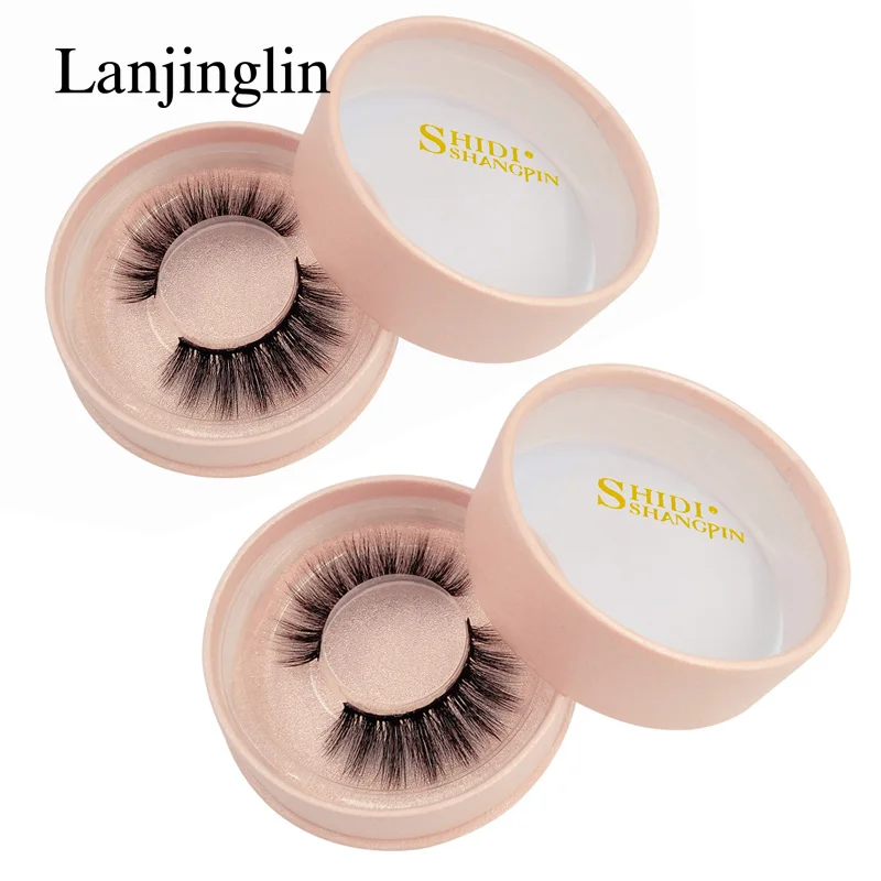 LANJINGLIN, 1 пара, натуральные накладные ресницы, длинные ресницы для наращивания, макияж, 3d, норковые ресницы ручной работы, поддельный комплект для ресниц - Цвет: 2 PCS 70P